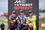 Die Top-3 im Valencia-Sprint (v.l.): Pedro Acosta, Alex Marquez und Fabio Di Giannantonio