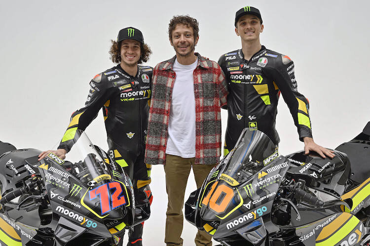 Valentino Rossi mit seinen Schützlingen Marco Bezzecchi und Luca Marini