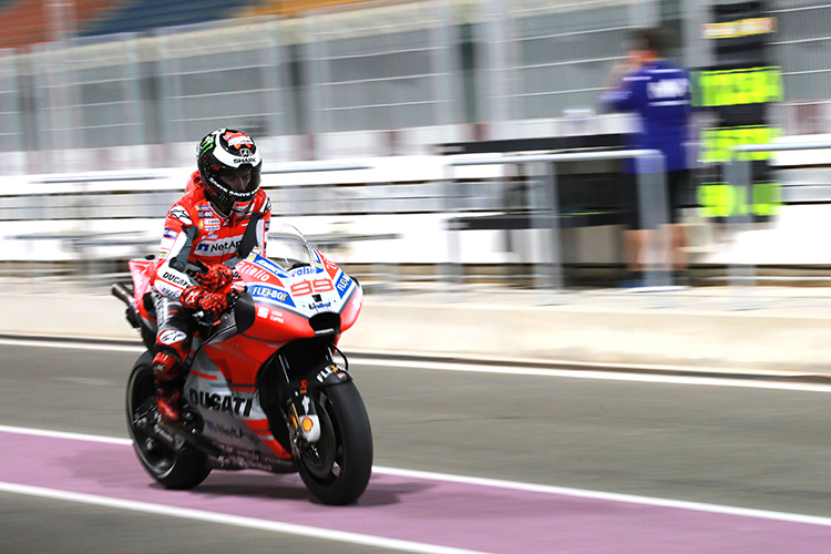 Jorge Lorenzo auf der Ducati Desmosedici