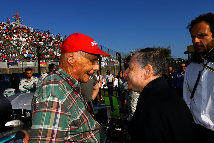 Der dreifache Formel-1-Pilot Niki Lauda (links) und FIA-Präsident Jean Todt