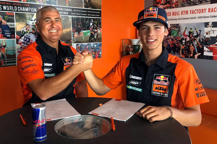 Jorge Prado (re.) und Red Bull KTM MXGP Team-Manager Claudio De Carli