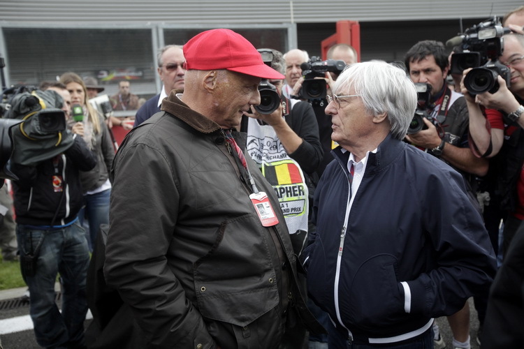 Lauda mit Strippenzieher Ecclestone