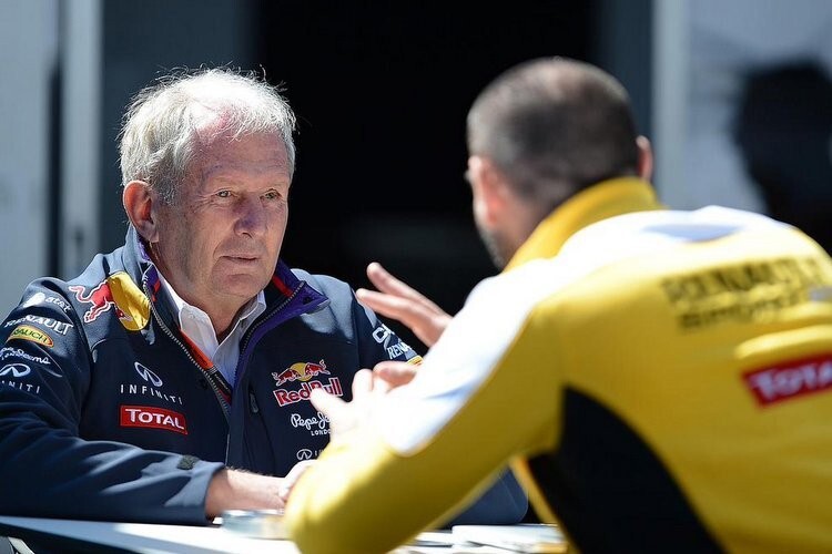 Dr. Helmut Marko mit Cyril Abiteboul, dem Geschäftsleiter von Renault Sport F1