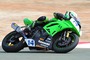 Roman Stamm testet mit seiner Kawasaki für die IDM Supersport