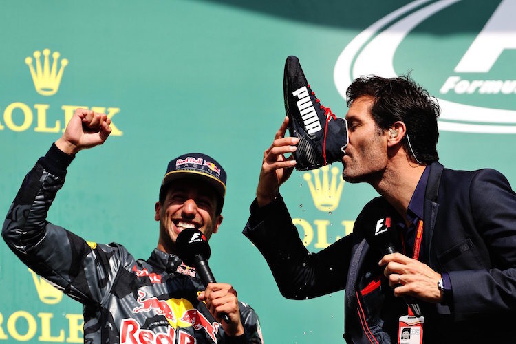 Daniel Ricciardo mit Mark Webber