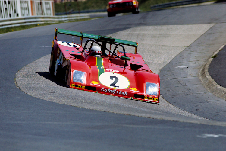 Der Ferrari 312 PB beim 1000 km-Rennen 1973 mit Merzario am Steuer