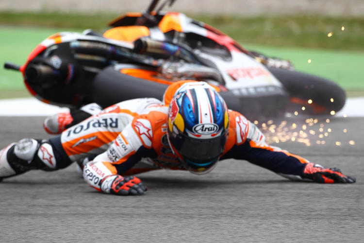 Dani Pedrosa beim Trainingscrash in Assen