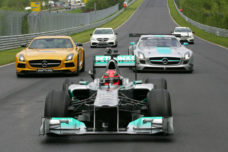 Michael Schumacher im Mai 2013 auf der Nürburgring Nordschleife