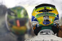 Lewis Hamiltons Brasilien-Helm von hinten