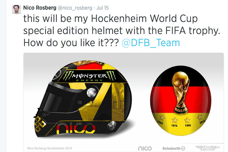 Nico Rosbergs Hockenheim-Helm beschäftigt die FIFA