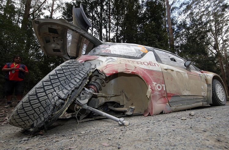 Der «lädierte» Citroën von Kris Meeke