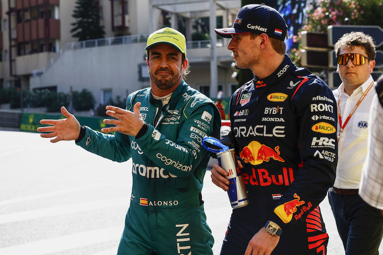 Fernando Alonso und Max Verstappen nach dem Abschlusstraining in Monaco