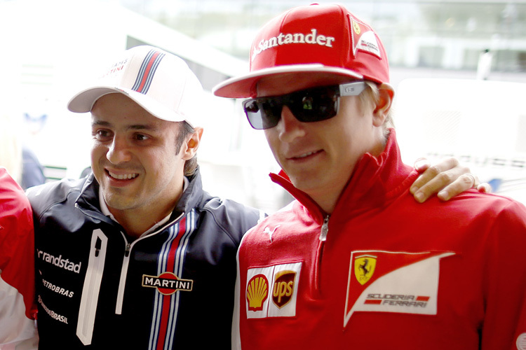 Felipe Massa und Kimi Räikkönen bei Massas Feierstunde gestern zum 200. GP