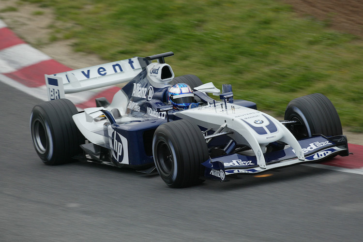 Auflösung der vergangenen Woche: Der Neuseeländer Scott Dixon im Williams FW26-BMW bei Testfahrten in Barcelona, wir haben April 2004