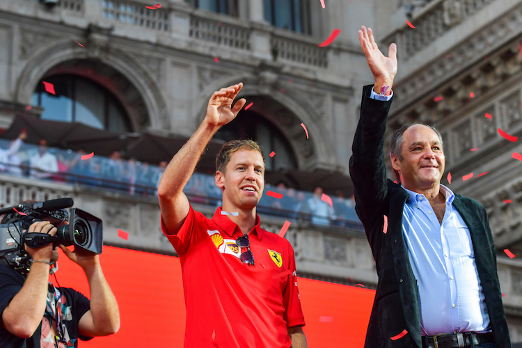 Sebastian Vettel und Gerhard Berger