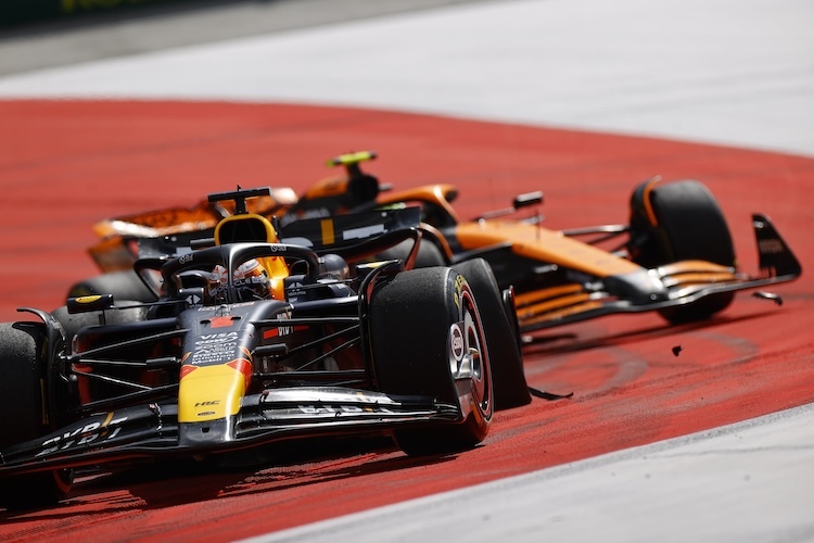 Max Verstappen und Lando Norris kamen sich auf dem Red Bull Ring zu nahe