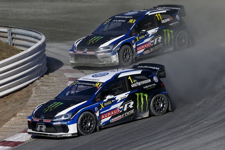 Champion Johan Kristoffersson vor Petter Solberg