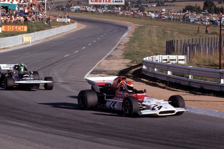 Mit dem Formel-1-BRM 1972 in Kyalami vor Henri Pescarolo