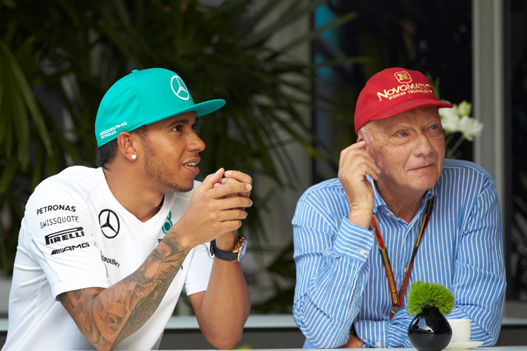 Lewis Hamilton mit Niki Lauda