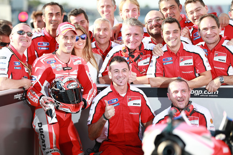 Die Ducati-Truppe jubelte mit Andrea Dovizioso über die Pole-Position