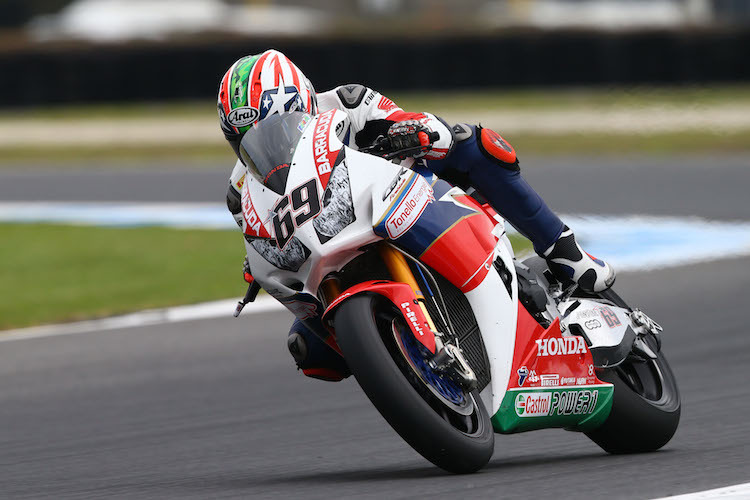 Nicky Hayden fährt die Honda CBR1000RR erstmals auf Phillip Island