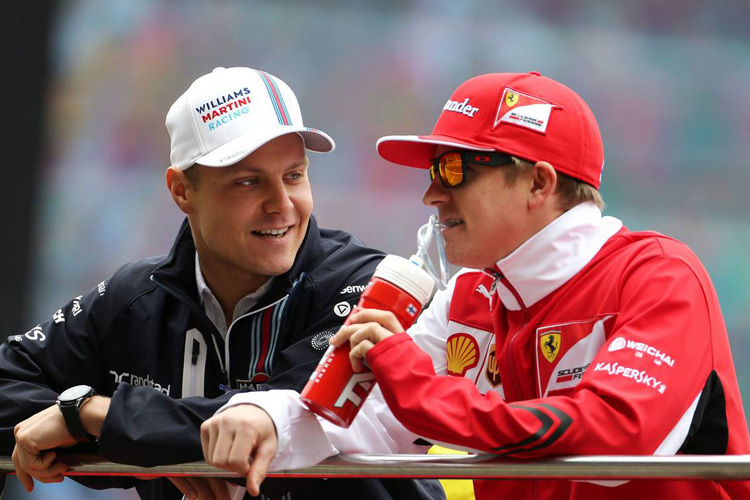 Die Formel-1-Finnen Valtteri Bottas und Kimi Räikkönen