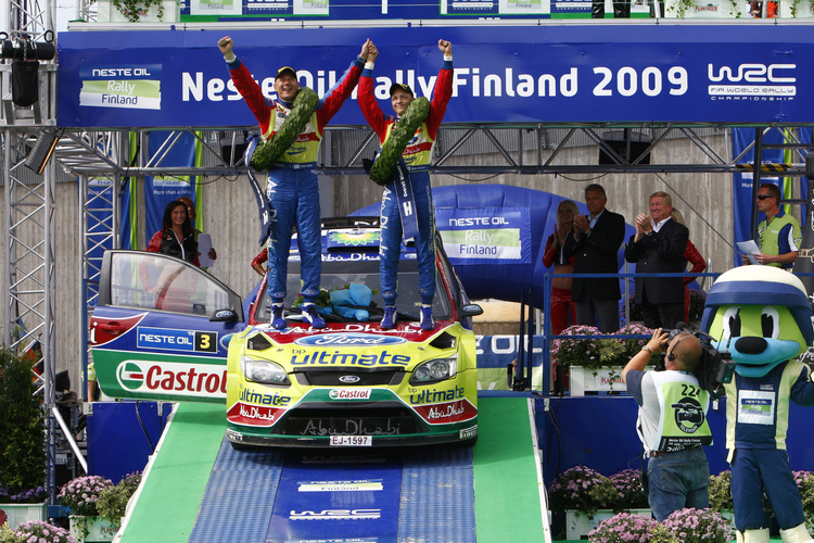 Hirvonen gewann 2009 am Geburtstag sein Heimspiel