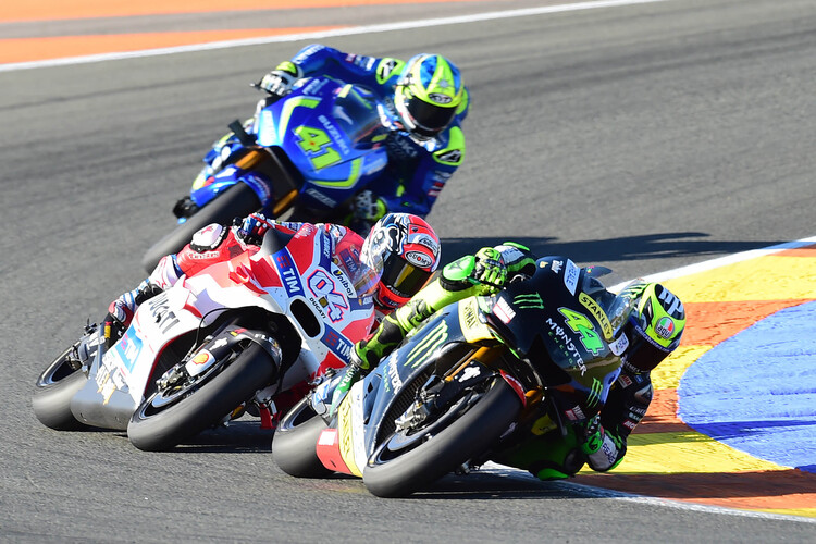 Pol Espargaró (44), Andrea Dovizioso (4) und Aleix Espargaró (41)