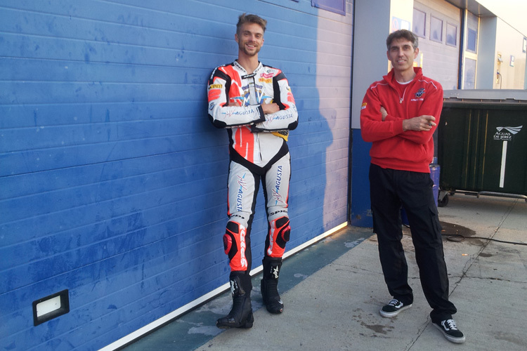 Leon Camier (li.) und MV-Agusta-Rennchef Brian Gillen