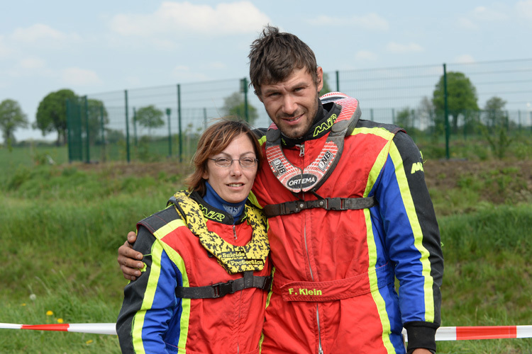 Sonja End mit ihrem Fahrer Florian Klein