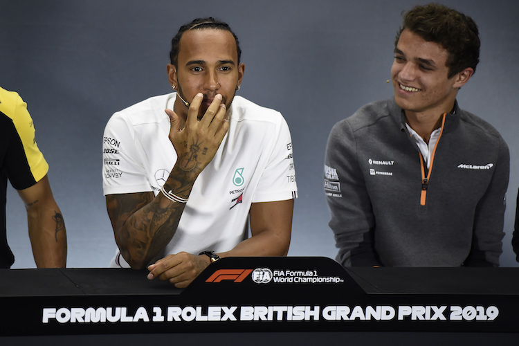 Lewis Hamilton und Lando Norris 2019 in Silverstone