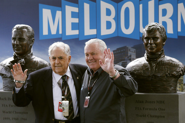 Sir Jack Brabham und Alan Jones 2013 in Melbourne