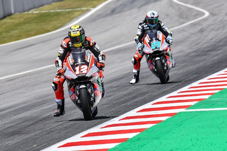 Das IntactGP-Duo: Tom Lüthi vor Marcel Schrötter