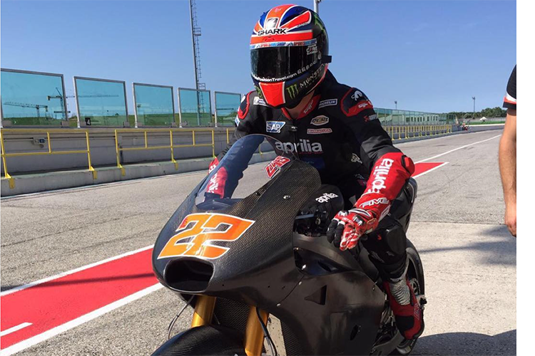 Sam Lowes testet derzeit mit Aprilia auf dem Misano World Circuit