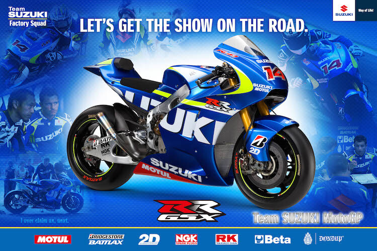 Mit diesem Poster feiert Suzuki das Debüt der GSX-RR in der MotoGP