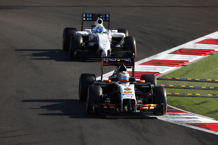Williams-Pilot Felipe Massa verzweifelte am Force India-Heck von Sergio Pérez