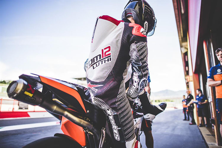 Tom Lüthi auf der KTM beim Test in Mugello