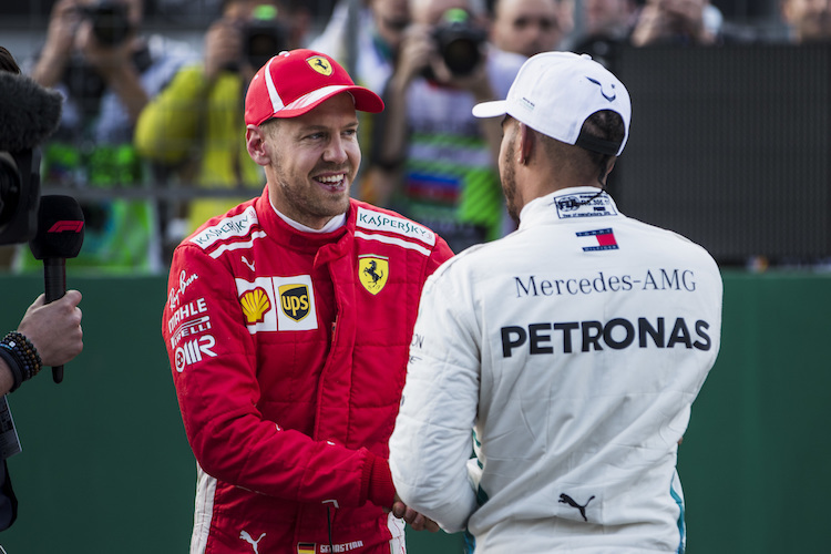 Sebastian Vettel und Lewis Hamilton starten heute aus der ersten Reihe