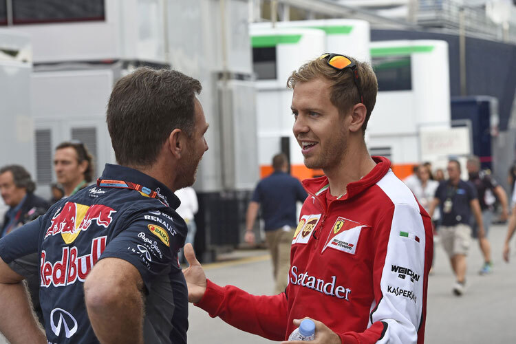 Christian Horner mit Sebastian Vettel