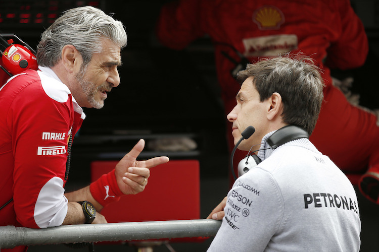 Maurizio Arrivabene und Toto Wolff