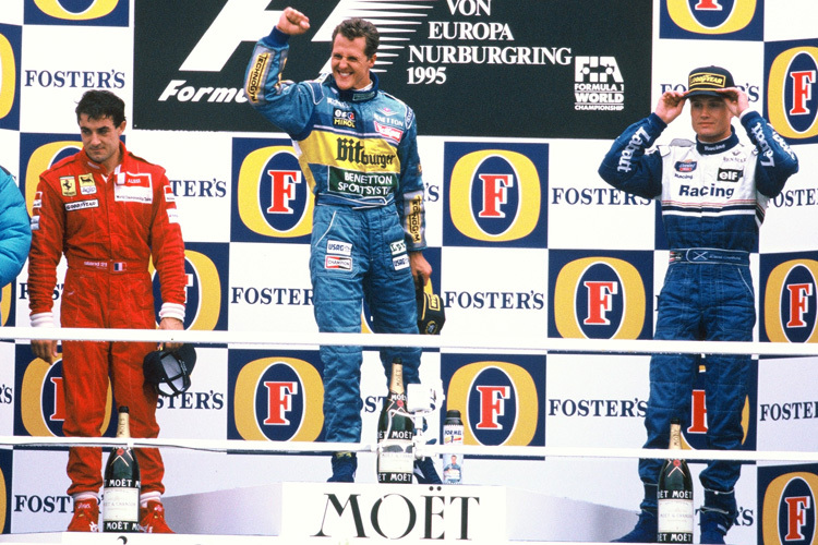 1995 durfte Michael Schumacher auf dem Nürburgring erstmals einen Sieg bejubeln