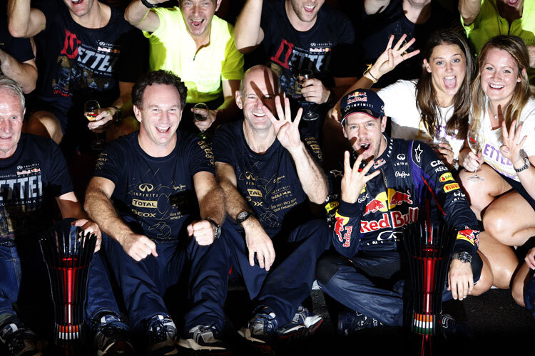 Sebastian Vettel und sein Team feiern den WM-Titel 2013