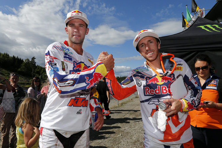 MX1-Doppelsieg: KTM-Werksfahrer Ken de Dycker (li.) und Antonio Cairoli