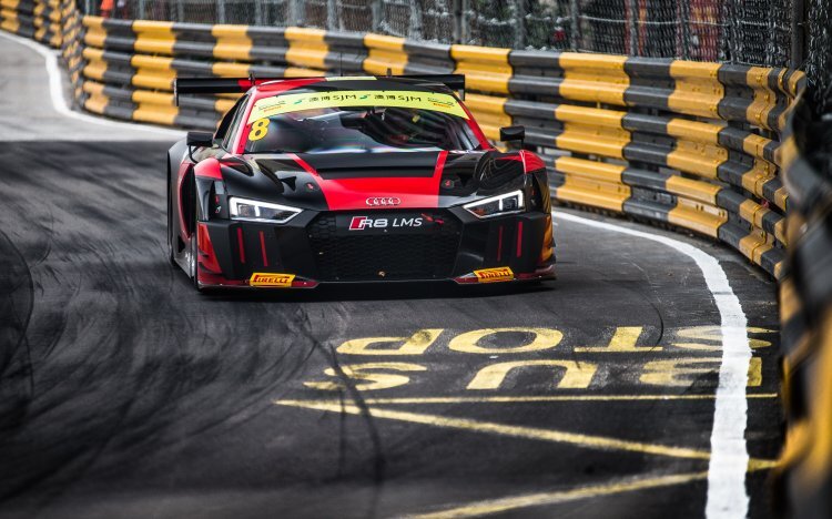 Der Audi R8 LMS von Laurens Vanthoor beim FIA GT World Cup in Macau