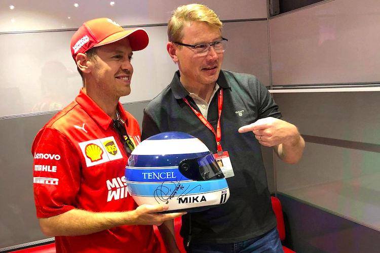 Sebastian Vettel und Mika Häkkinen