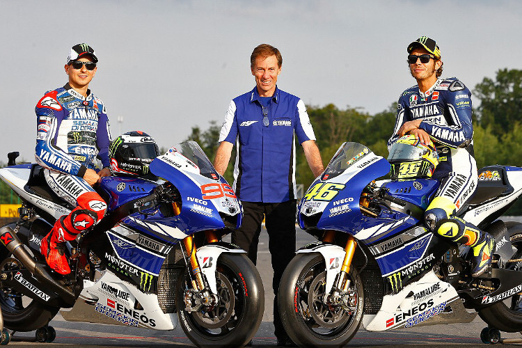 Yamaha: Jorge Lorenzo, Lin Jarvis (Mitte) und Valentino Rossi