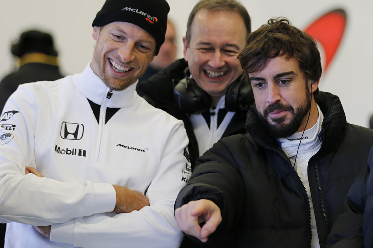 Welcher der beiden Weltmeister im McLaren-Team wird sich durchsetzen – Jenson Button oder Fernando Alonso?