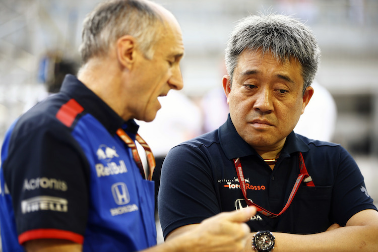 Toro Rosso-Teamchef Franz Tost und Honda-Rennleiter Masashi Yamamoto