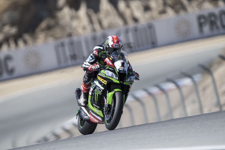 Kawasaki-Star Jonathan Rea brannte am Ende eine starke Rundenzeit in den Asphalt