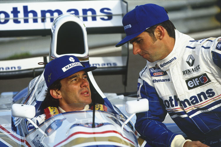 Ayrton Senna und Damon Hill bei der Williams-Teamvorstellung 1994